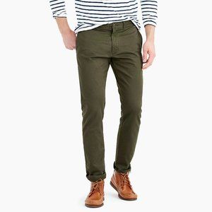 J. Crew Mens 484 Slim Stretch Chino in Olive